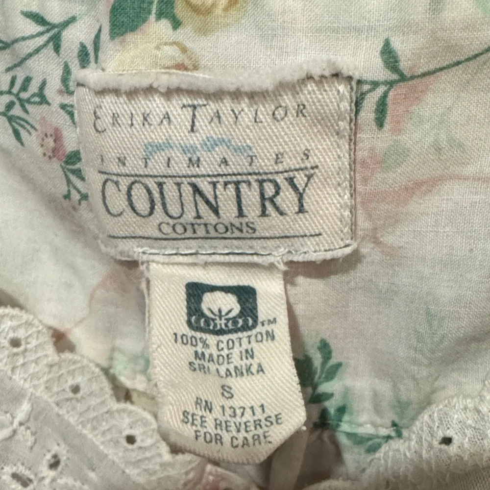 Erika Taylor Country Cottons Floral Nightgown in Cream with Pink & Green - Picture 2 of 7